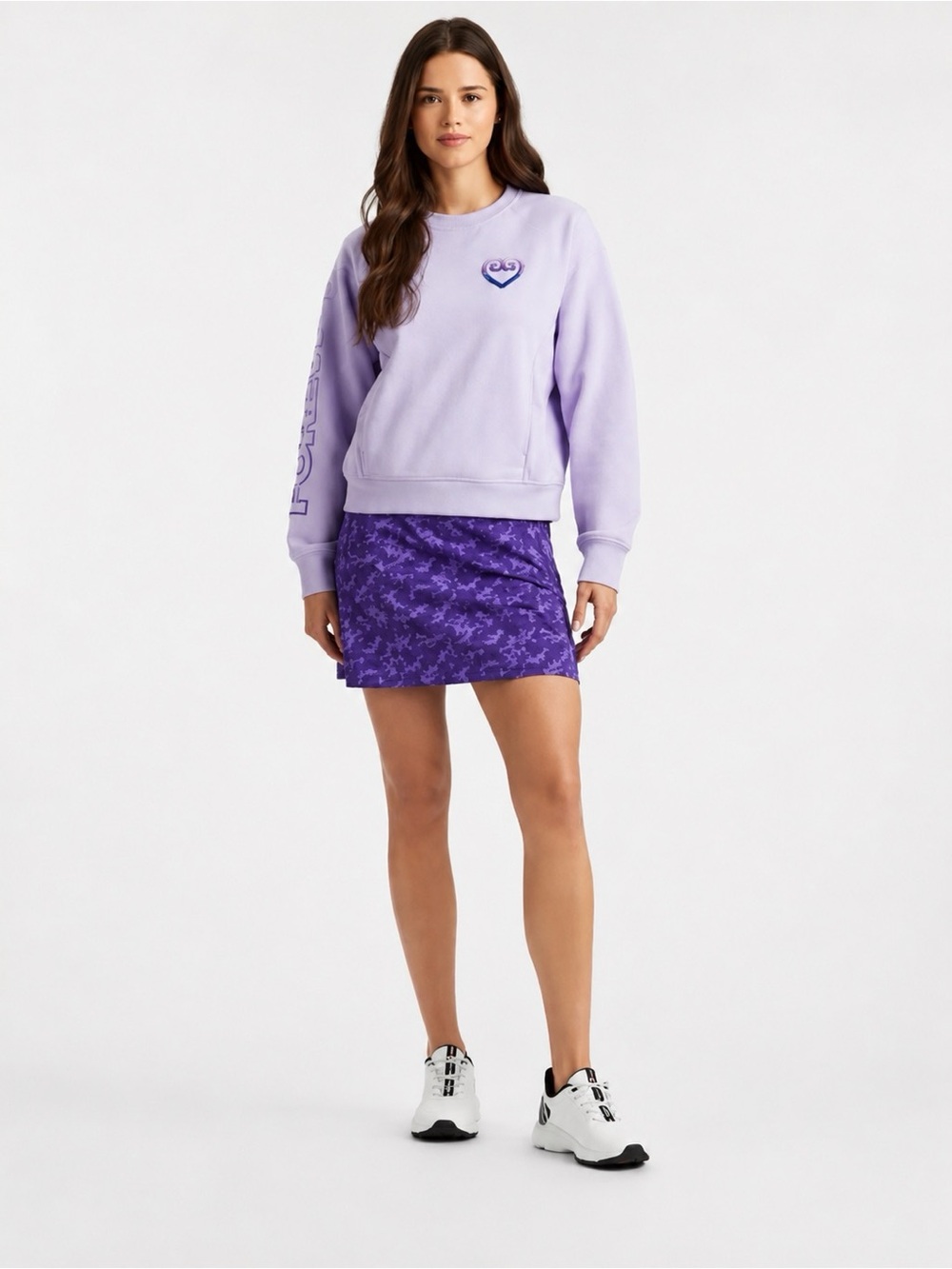 G/FORE Forever French Terry Raglan Crewneck Sweatshirt Lavender Women Size S